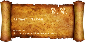Wimmer Mikes névjegykártya